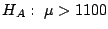 $H_{A}: \ \mu > 1100$