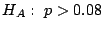 $H_{A}: \ p > 0.08$