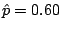$\hat{p} = 0.60$