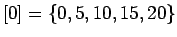 $[0]=\{ 0,5,10,15,20\}$