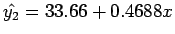 $\hat{y _{2}} = 33.66 + 0.4688x$