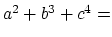 $a^2 + b^3 + c^4 = $